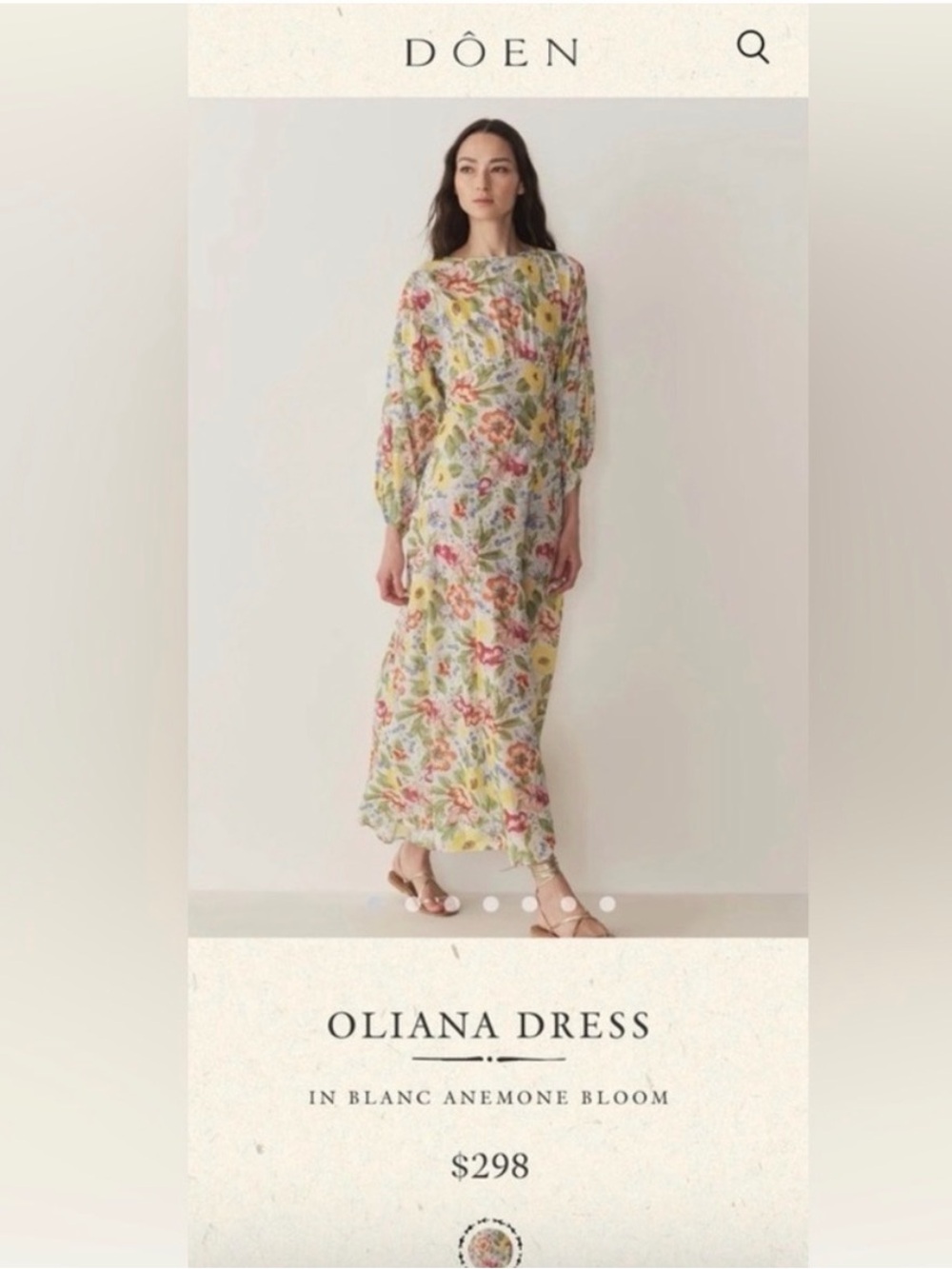 Doen Oliana Maxi Dress in Blanc with Multicolor Floral